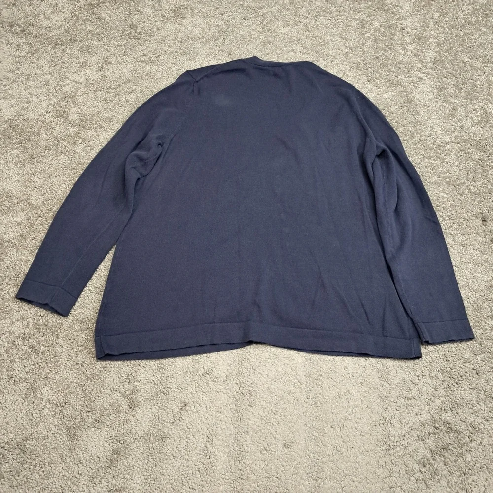 Talbots Petite Navy Blue 100% Cotton Button‎ Front Cardigan Sweater LP 6946